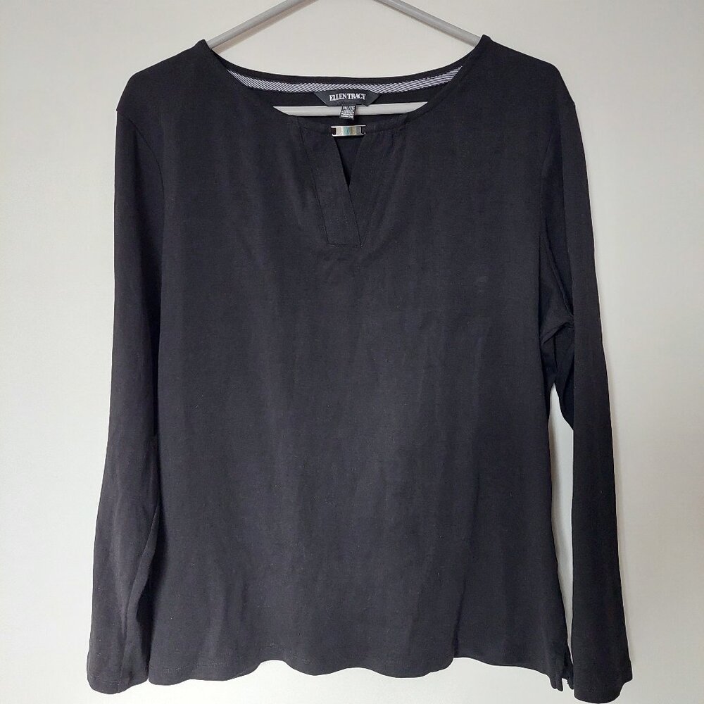 Ellen Tracy brand Women's size XXL 100% Cotton Long Sleeve Top